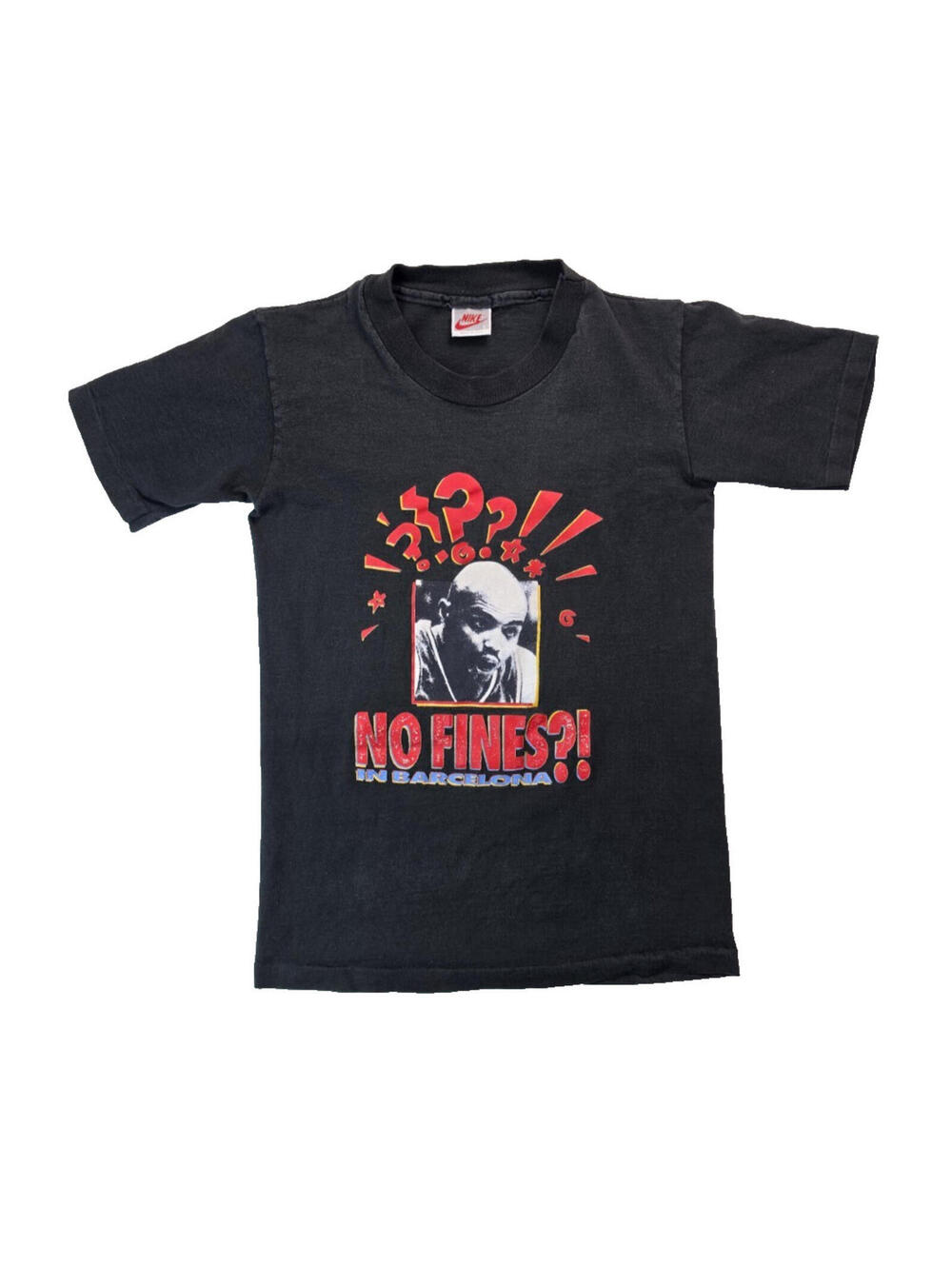 Nike Vintage 90s Charles Barkley Bo Fines Barcelona T Shirt Boys Size Large L